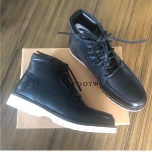 Reserved Footwear mens black lace up dress boot